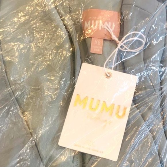 Show Me Your Mumu Emily Empire Maxi Dress Silver Sage - Size X-Small - New - Picture 7 of 10